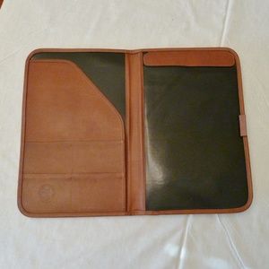 Organiseur De Bureau Levenger, Folio Cuir Marron, Poches Zippées, Porte-stylo, Taille M